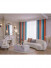 QYFL224B On Sales Petrel Orange Blue Grey Stripe Chenille Custom Made Curtains