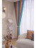 QYFL224B On Sales Petrel Orange Blue Grey Stripe Chenille Custom Made Curtains