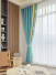 QYFL2302AA 2023 New Arrival Petrel Blue Grey Green Chenille Ready Made Curtains For Living Room(Color: Blue)