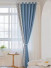 QYFL2302DA 2023 New Arrival Petrel Blue Grey Green Wave Pattern Chenille Ready Made Curtains For Living Room(Color: Blue)