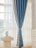 QYFL2302HA 2023 New Arrival Petrel Blue Grey Green Wave Pattern Chenille Ready Made Curtains For Living Room(Color: Blue)