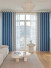 QYFL2302HA 2023 New Arrival Petrel Blue Grey Green Wave Pattern Chenille Ready Made Curtains For Living Room