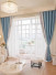 QYFL2302KA 2023 New Arrival Petrel Blue Pink Green Wave Pattern Chenille Ready Made Curtains For Living Room(Color: Blue)