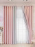 QYFL2302MA 2023 New Arrival Petrel Blue Pink Green Wave Pattern Chenille Ready Made Curtains For Living Room(Color: Pink)