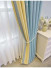 QYFL2302MA 2023 New Arrival Petrel Blue Pink Green Wave Pattern Chenille Ready Made Curtains For Living Room