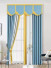 QYFL9003D Illawarra Flower Faux Linen Eyelet Ready Made Extra Wide Curtains For Living Room(Color: Blue)