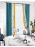 QYFL9016D Illawarra Flower Faux Linen Eyelet Ready Made Extra Wide Curtains For Living Room(Color: Green)