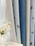 QYH2407B Made To Measure Chenille Curtains Stripe Ginkgo Biloba(Color: Blue)