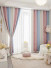 QYH2407BD Eyelet Ready Made Curtains Stripe Chenille Ginkgo Biloba(Color: Pink)