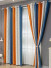 QYH2407CD Pink Blue Orange Eyelet Ready Made Curtains Stripe Chenille