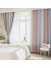 QYH2407CD Pink Blue Orange Eyelet Ready Made Curtains Stripe Chenille