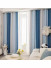 EQYH2407CD Eyelet Extra Wide Living Room Curtains Chenille Stripe(Color: Blue)