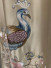 QYHL225CA Silver Beach Embroidered Colorful Peacock Faux Silk Pleated Ready Made Curtains