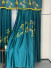 QYHL225E Silver Beach Embroidered Annunciation Birds Faux Silk Custom Made Curtains