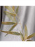 QYHL225G Silver Beach Embroidered Chinese Lucky Bamboo Grey Faux Silk Custom Made Curtains