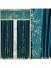 QYHL225GA Silver Beach Embroidered Chinese Lucky Bamboo Faux Silk Pleated Ready Made Curtains