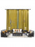 QYHL225IA Silver Beach Embroidered Picturesque Gold Blue Grey Faux Pleated Ready Made Curtains