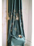 QYHL225SA Silver Beach Embroidered Gourd Blue Grey Faux Silk Pleated Ready Made Curtains