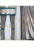 QYHL225S Silver Beach Embroidered Gourd Blue Grey Faux Silk Custom Made Curtains