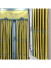 QYHL225UA Silver Beach Embroidered Green Pines Champagne Blue Faux Silk Pleated Ready Made Curtains