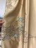 QYHL225U Silver Beach Embroidered Green Pines Champagne Blue Faux Silk Custom Made Curtains(Color: Pale pinkish grey)