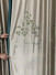 QYHL225V Silver Beach Embroidered Chinese Green Pine Faux Silk Custom Made Curtains