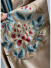 QYHL226ES Silver Beach Embroidered Flowers Faux Silk Fabric Samples(Color: Champagne)