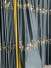 QYHL226GA Silver Beach Embroidered Birds Faux Silk Pinch Pleat Ready Made Curtains