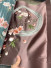 QYHL226J Silver Beach Embroidered Peach Blossom Faux Silk Custom Made Curtains(Color: Purple)