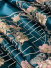 QYHL226MS Silver Beach Embroidered Flowers Faux Silk Fabric Samples(Color: Blue)