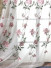 Silver Beach Embroidered Magnolia Beige Brown Faux Silk Custom Made Curtains