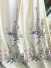 Silver Beach Embroidered Flowers And Leaves Faux Silk Custom Made Curtains(Color: Beige)