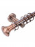 QYR09 28mm diameter Hayward Red Bronze Steel Curtain Rod Set With Ball And Square Finial (Color: Red Bronze Speaker Finial)