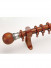 QYR15 Tate 28mm Diameter Aluminum Alloy Wood Grain Single Double Curtain rod set(Color: Teak)