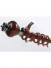 QYR18 Royal 28mm Diameter Aluminum Alloy Wood Grain Single Double Curtain rod set(Color: Teak)