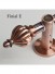 QYR1921 28mm diameter Red Bronze Steel Curtain Rod Set With Ball And Square Finial (Color: Red Bronze)