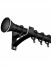 QYR24 28mm diameter White Black Wall Mount Thick Single/Double Curtain Rod Set(Color: Black Speaker Finial)