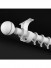 QYR25 28mm diameter White Black Ceiling Mount Thick Single/Double Curtain Rod Set(Color: White Ball Finial)