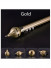 QYR26 Black Metal Curtain Rod Set With Rollers(Color: Gold)