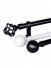 QYR29 28mm White Black Spiral Ball Finial Aluminum Alloy Thick Single Double Curtain rod sets