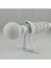 28mm Ball Finial Steel Single Curtain Rod Set Custom Length Curtain Pole (Color: White)