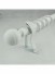 28mm Ball Finial Steel Single Curtain Rod Set Custom Length Curtain Pole in White Color