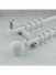 28mm Ball Finial Steel Double Curtain Rod Set Custom Length Curtain Pole (Color: White)