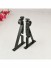 22mm Black Wrought Iron Double Curtain Rod Set with Spiral Globe Finial Pole Double Bracket
