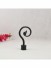 22mm Black Wrought Iron Single Curtain Rod Set with Tail Finial Curtain Pole
