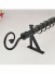 22mm Black Wrought Iron Single Curtain Rod Set with Tail Finial Curtain Pole in Black Color