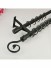 22mm Black Wrought Iron Double Curtain Rod Set with Tail Finial Curtain Pole in Black Color