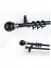 QYR37 28mm Ivory Black Bronze Ball Finial Aluminum Alloy Single Double Curtain rod sets(Color: Black)