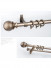 QYR37 28mm Ivory Black Bronze Ball Finial Aluminum Alloy Single Double Curtain rod sets(Color: Champagne)