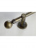 QYR39 28mm diameter Black Brush Gold Peacock Bracket Single/Double Curtain Rod Sets(Color: Black Brush Gold Ball Finial)